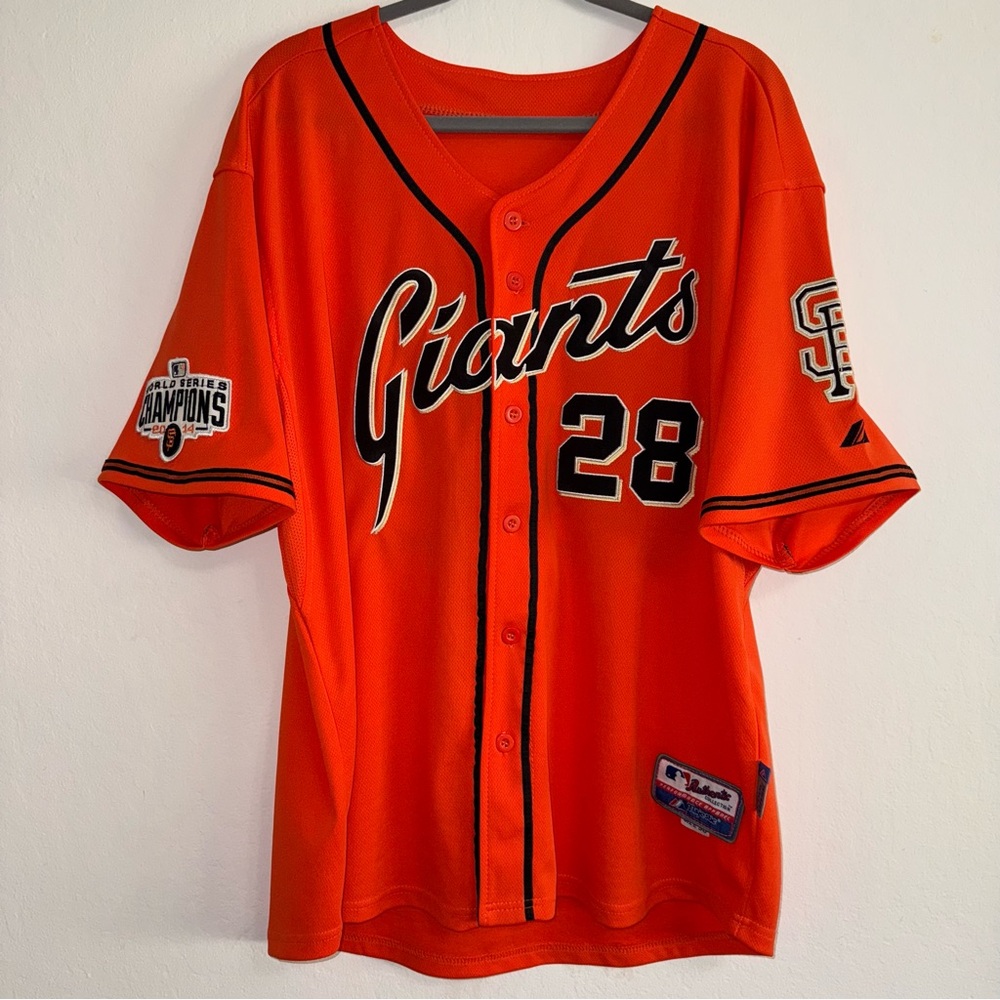 Majestic #28 Buster Posey 2014 San Francisco Giants 50 XL World Series Jersey